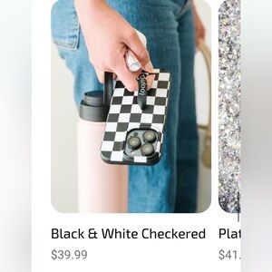 Black and white checkered loopy iPhone 14 Pro Max